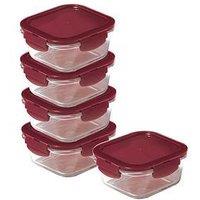 Lock And Lock Ovenglass Square, 500Ml Set Of 5