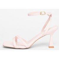 Quiz Pink Strappy Flared Heels