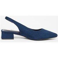 Quiz Wide Fit Navy Slingback Block Heels