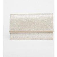 Quiz Silver Diamante Envelope Clutch Bag