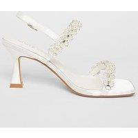 Quiz Bridal Wide Fit Embellished Flared Heels