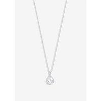 Simply Silver Sterling Silver 925 Cubic Zirconia Faceted Drop Pendant