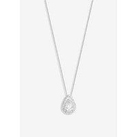 Simply Silver Sterling Silver 925 Cubic Zirconia Pear Double Halo Pendant