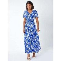 Roman Floral Print Button Detail Maxi Dress