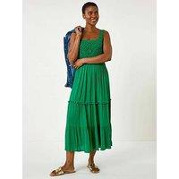Roman Crochet Detail Cotton Blend Maxi Dress