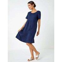 Roman Relaxed Cotton Blend Pocket Dress