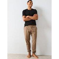 The Very Collection Short Sleeve T-Shirt And Jogger Pj Set - Black/Brown