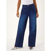 Roman Denim Stretch Wide Leg Jeans