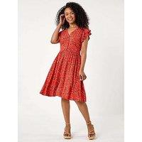 Roman Petite Ditsy Floral Frill Pocket Dress