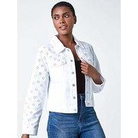 Roman Cotton Blend Broderie Sleeve Jacket