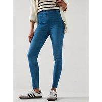 V By Very High Waist Denim Jeggings - Mid Wash