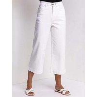 Roman Wide Leg Stretch Denim Cropped Culottes