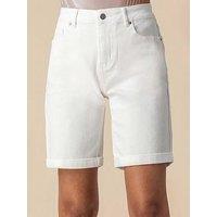 Roman Turned Hem Denim Stretch Shorts