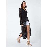 Roman Longline Tie Cotton Blend Knit Cardigan