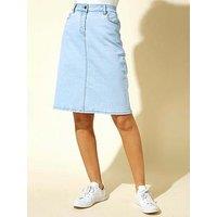 Roman Cotton Denim Stretch A Line Skirt