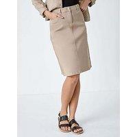 Roman Cotton Denim Stretch A Line Skirt
