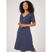 Roman Petite Spot Print Stretch Jersey Dress