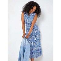 Roman Petite Aztec Print Frill Shirt Dress