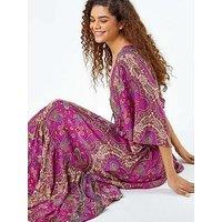 Roman Paisley Print Boho Maxi Dress