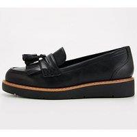 V By Very Flatform Tassel Loafer - Black