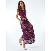 Roman Paisley Border Print Maxi Dress
