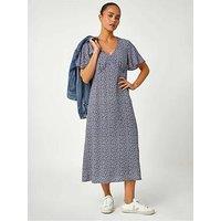 Roman Petite Ditsy Paisley Midi Dress