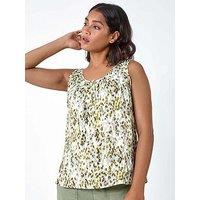 Roman Abstract Spot Print Button Vest