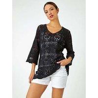 Roman Cotton Crochet Tunic Top