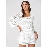 Roman Cotton Crochet Tunic Top