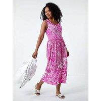 Roman Petite Tropical Stretch Jersey Pocket Dress - Pink