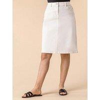 Roman Cotton Denim Stretch A Line Skirt