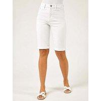 Roman Essential Stretch Knee Length Shorts - White