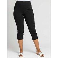 Roman Petite Cropped Stretch Trouser - Black