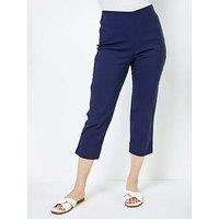 Roman Petite Cropped Stretch Trousers - Navy