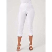 Roman Petite Cropped Stretch Trousers - White