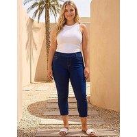 Roman Curve Elastic Waist Cropped Denim Jeggings