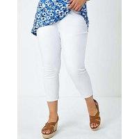 Roman Curve Elastic Waist Cropped Denim Jeggings