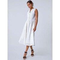 Roman Floral Cotton Broderie Midi Dress