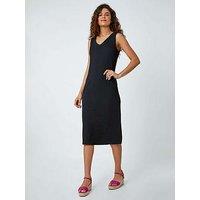 Roman Textured Stretch Jersey Midi Dress - Black