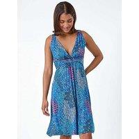 Roman Abstract Floral Stretch Jersey Dress