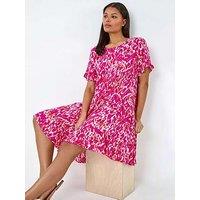 Roman Abstract Print Tiered Smock Dress