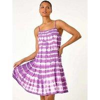 Roman Tie Dye Print Tiered Dress
