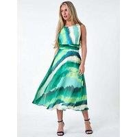 Roman Petite Sleeveless Abstract Print Midi Dress