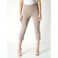 Roman Cropped Stretch Trouser - Brown