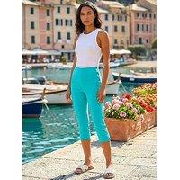 Roman Cropped Stretch Trouser - Turquoise