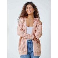 Roman Cotton Blend Waffle Knit Cardigan