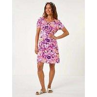 Roman Petite Floral Print Stretch Dress