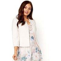Roman 3/4 Sleeve Tailored Jacquard Jacket - Pink