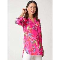 Roman Floral Print Longline Blouse