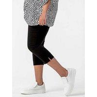 Roman Curve Cropped Elastic Waist Stretch Trouser - Black